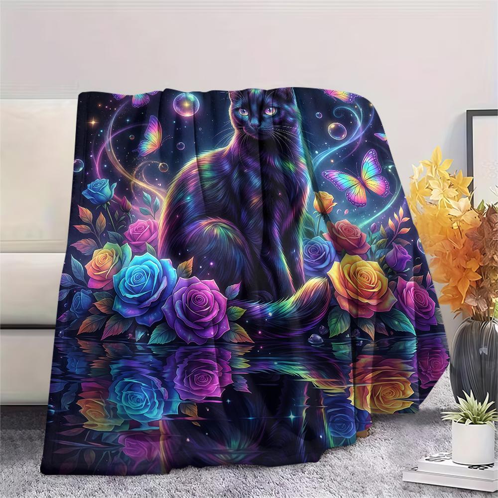 Butterfly flower animals Print Flannel Blanket,High quality Comfortable for All Seasons,Home Decor,Warmth and Comfort,Perfect for Christmas Gifts