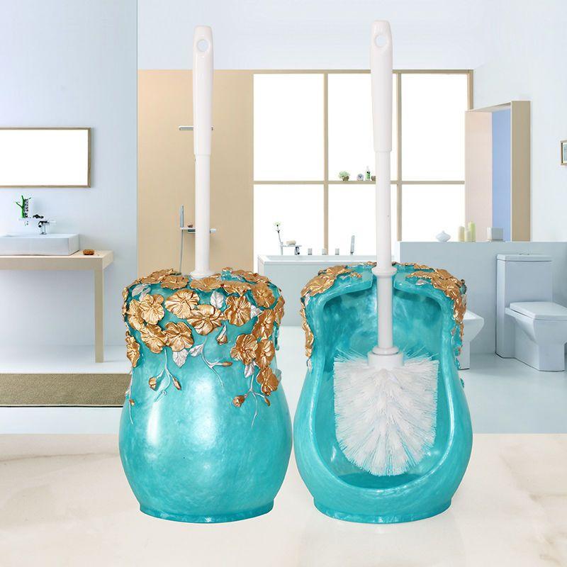 Creative Toilet Brush Set Cartoon Lotus Leaf Frog Toilet Cleaning Tool with Base Toilet Cleaning Brush