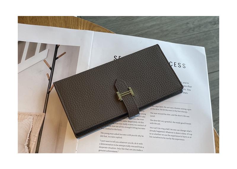 Genuine Leather Women's Bifold Wallet: Top Layer Cowhide Clutch with Multiple Card Slots and Large Capacity