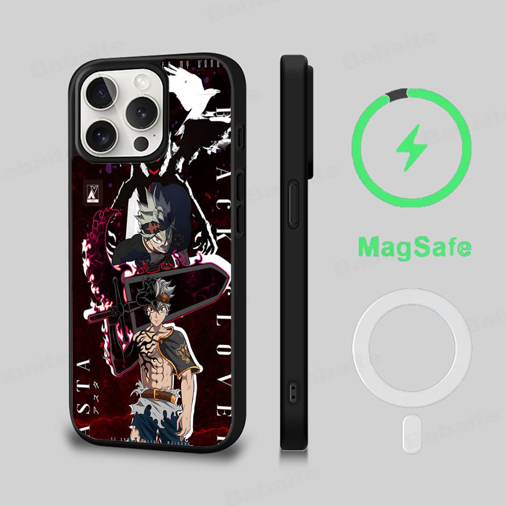 Black Clover Phone Case Magnetic Case For IPhone 18 16 14 13 12 11 15 Pro Max Plus For Magsafe Wireless Charge Cover