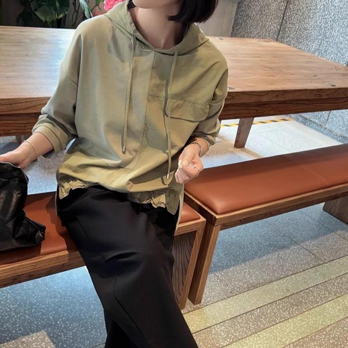 DIMANAF 2025 Mărimi Mari Vară cu Glugă Solidă Pălărie Alb Tricou Femei Mânecă Scurtă Larg Topuri Tricouri