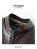 Men's Winter Warm Thickened Leather Jacket for Cycling & Outdoor, Mid-Aged to Dad's Style