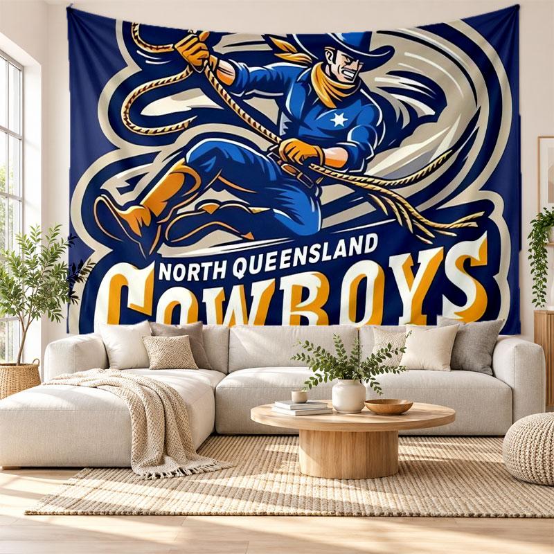 North Queensland Cowboys Wall Tapestry, Soft Fabric Wall Hanging, Decorative Backdrop For Bedroom Home Wall Art