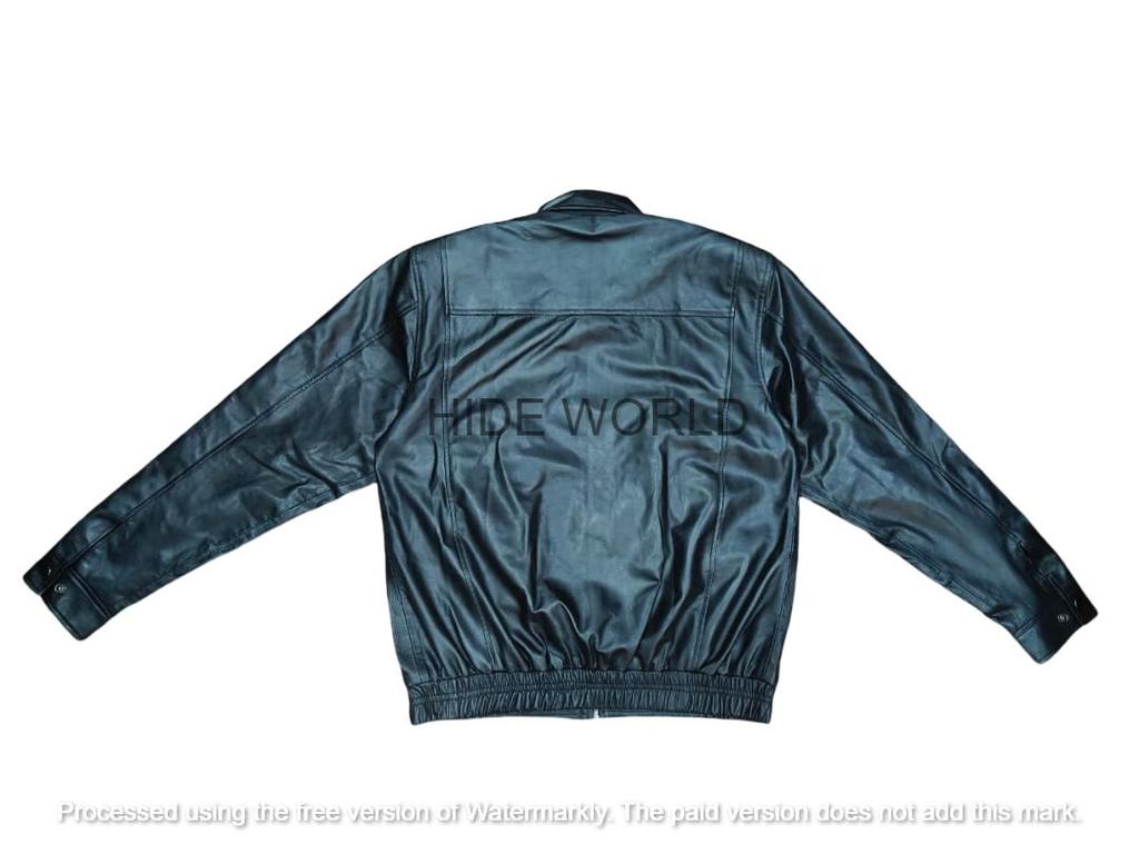 מעיל עור שחור אופנתי לגברים מעור כבש אמיתי בעבודת יד, מעיל אופנוענים גדול במיוחד