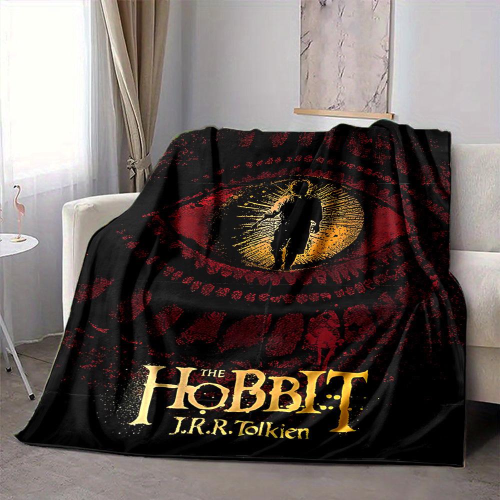 1pc The Hobbit Flannel Throw Blanket - HD Printed Lightweight Soft Warm All-Season Blanket for Sofa, Bed, Travel053