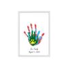 Family Handprint Kit DIY Handmade Keepsake Wooden Frame Eraser Paintbrush Non-Marking Nails Newborn Souvenir Handprint Art Craft