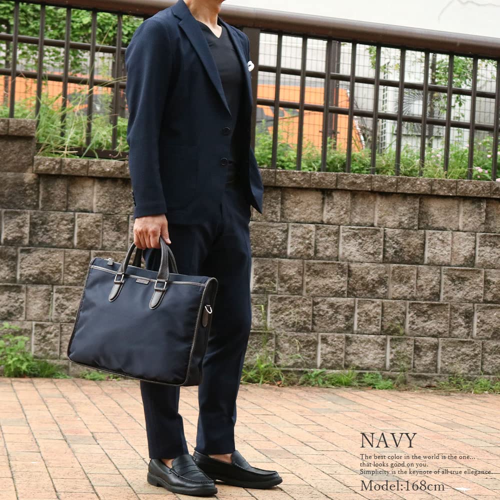 STEFANOMANO Time Premium Limonta Nylon and Genuine Large Made in Italian Leather Business Perfect for Commuting and with Shoulder Item [Limited Offer]