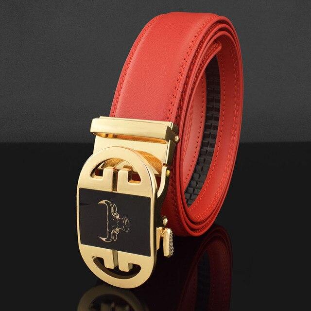 red designer belt