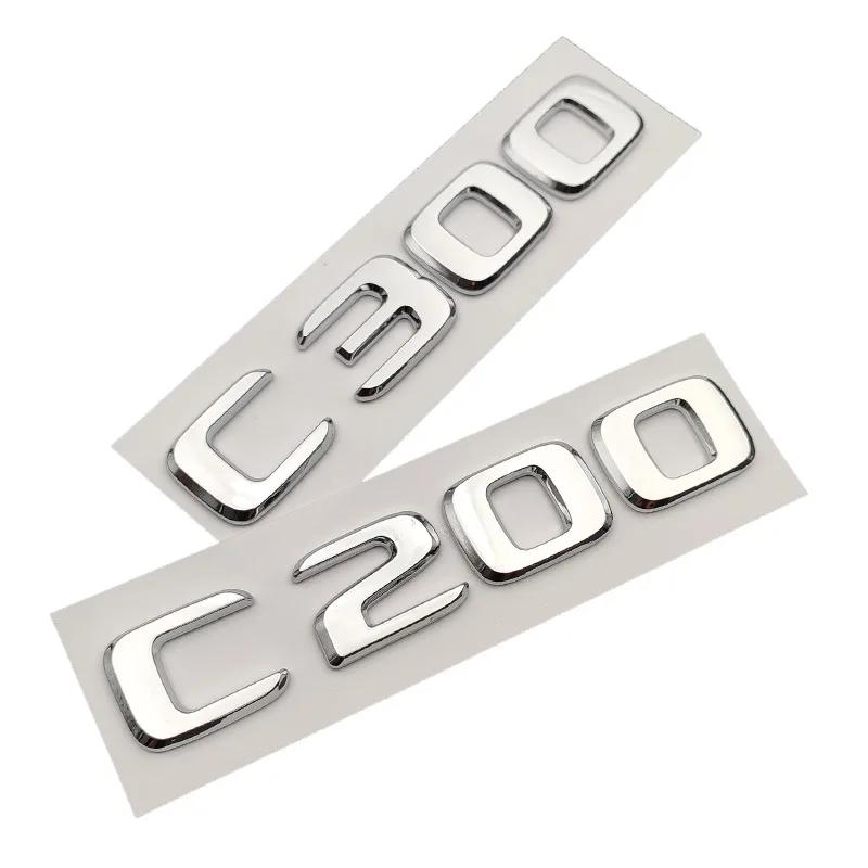 3d ABS Logo C200 C220 C180 C300 C350 C400 Emblem Letters Car Trunk Badge Sticker For Mercedes Benz C CLASS W204 W205 Accessories