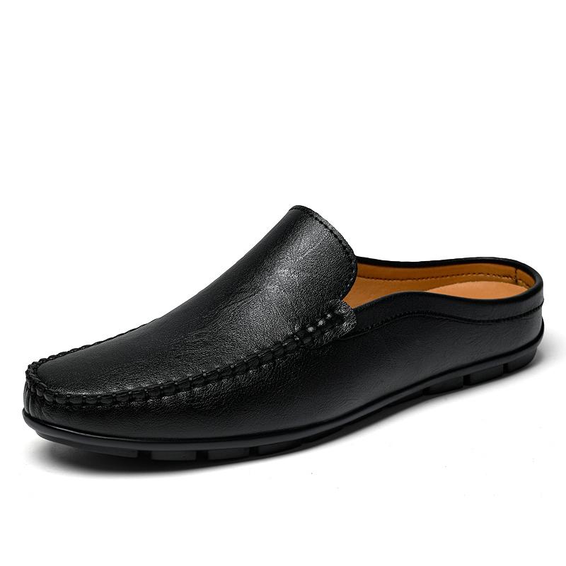 Fashion New Arrival Male Muller Shoes Handmade Mens Casual Shoes Fashion Designer Men Half Drag Leisure Walk Slippers Comfy Lazy Flats