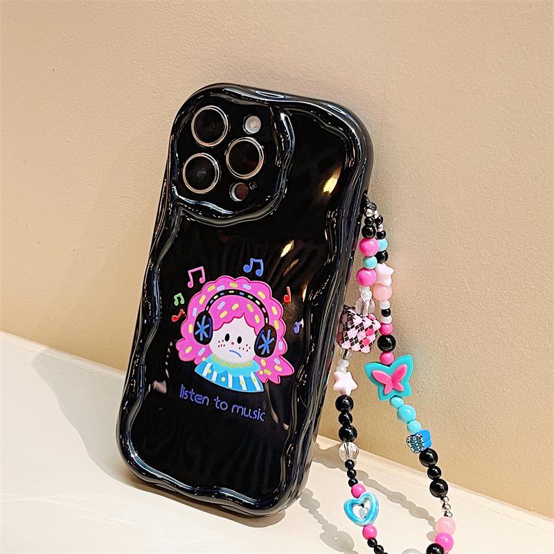 

Чехол Zhitai Apple iPhone 14 Pro Max — кремовый узор, универсальный дизайн браслета для женщин. Подходит для моделей XS–12 и 15 Pro Max. iPhone 15 Pro