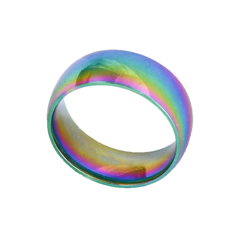 Men's 468mm Polished Titanium Steel Ring - Simple, Sweet Couple Style