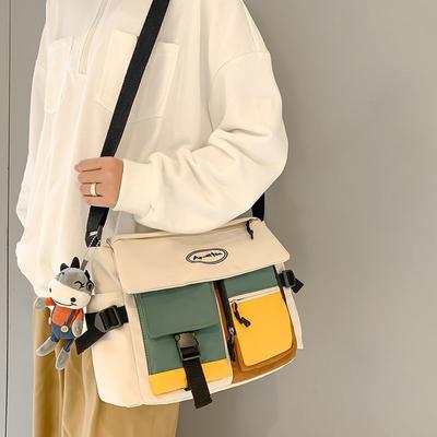 Nylon Umhängetaschen für Damen Herren Mode Canvas Handtaschen Schultertasche Studenten Schultasche Messenger Bag mit mehreren Fächern