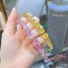 Luxuriöses Rosa Kristallarmband für Damen mit Gelbem Zirkon und Vollbesatz mit Diamanten Eleganter Schmuck