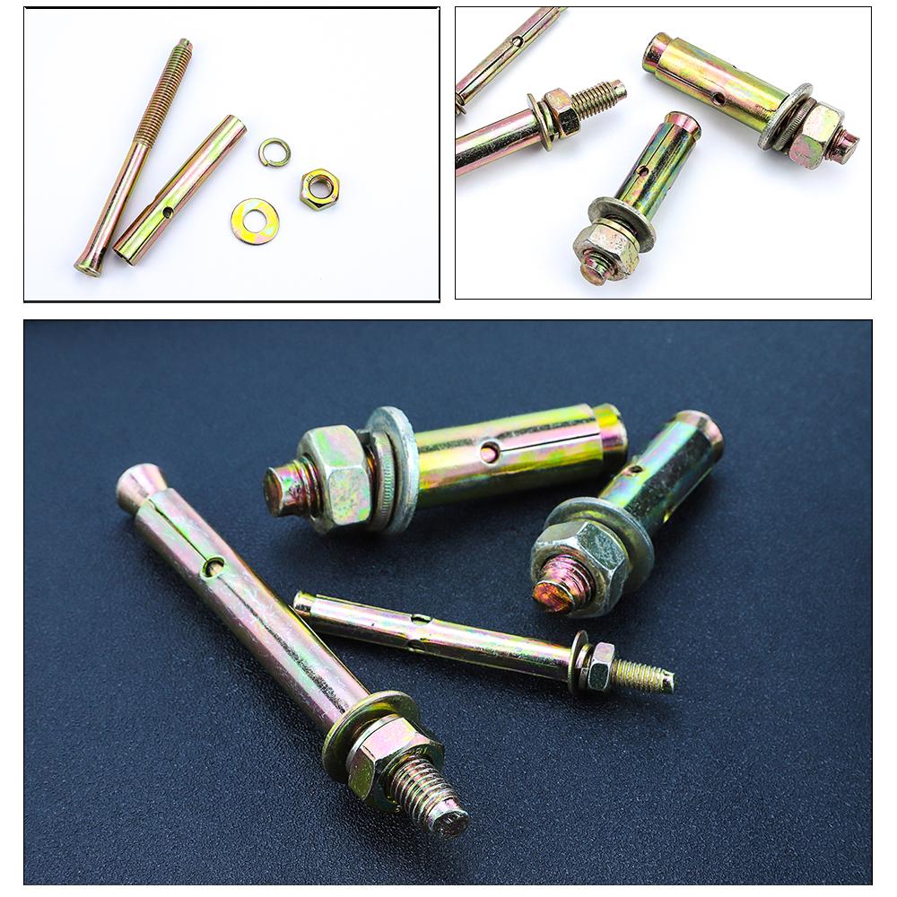 NINDEJIN Heavy Duty Expansion Bolt Anchor Yellow Zinc Plated Fix Bolts M6 M8 M10 M12 M14 M16 Sleeve Anchor for Concrete