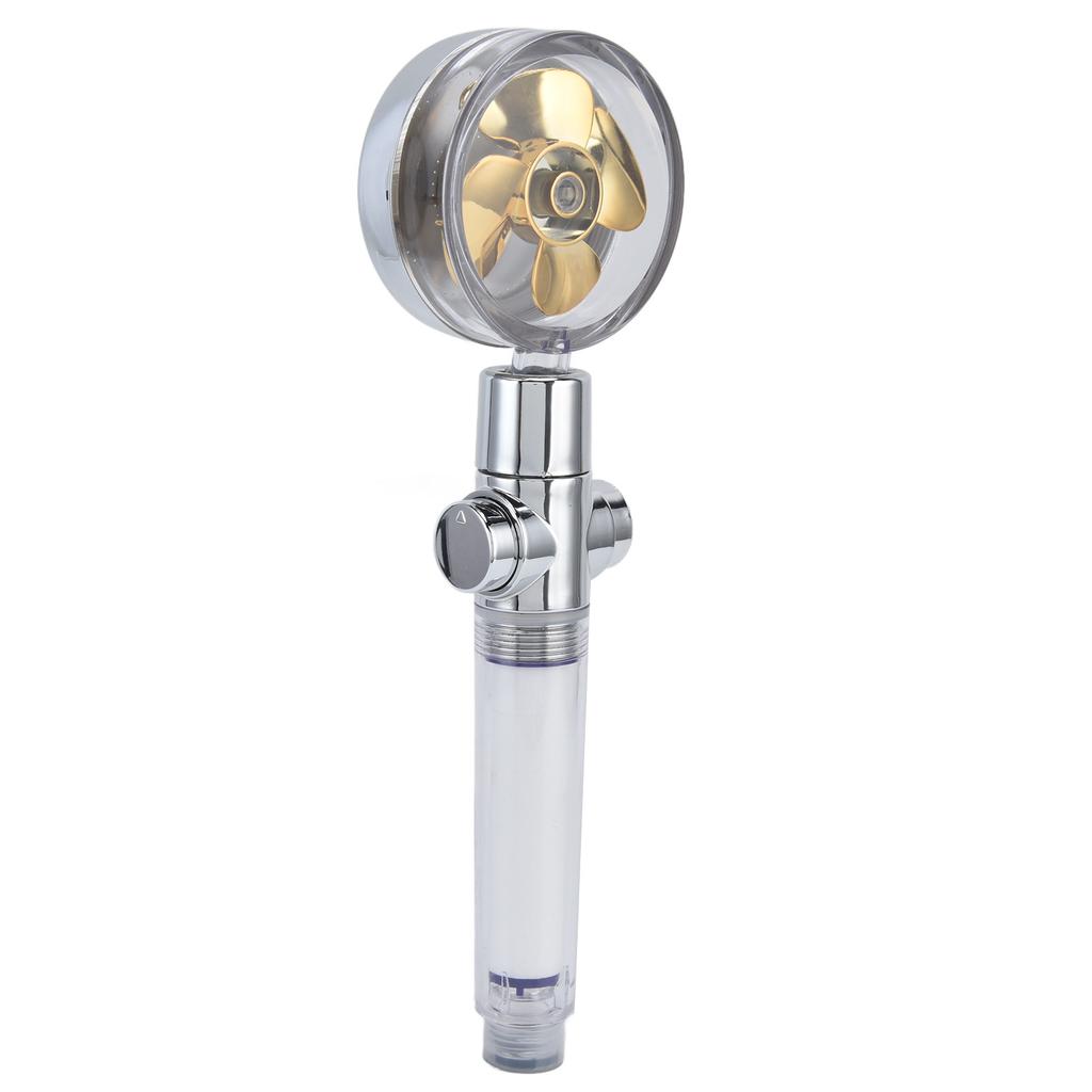 Turbodmychadlová sprchová hlavice Ruční poháněná vrtulí 360stupňová rotace Závit G1/2 Odnímatelná pro