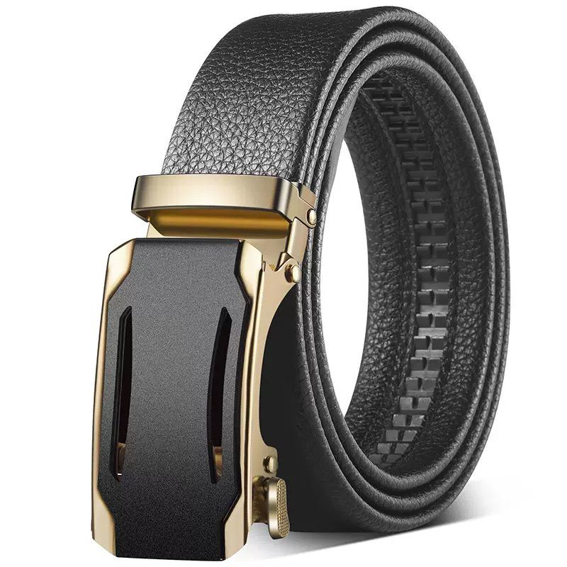 Trendy Youth & Middle-Aged Men's Genuine Leather Automatic Buckle Belt - Korean Style for Casual & Business Wear