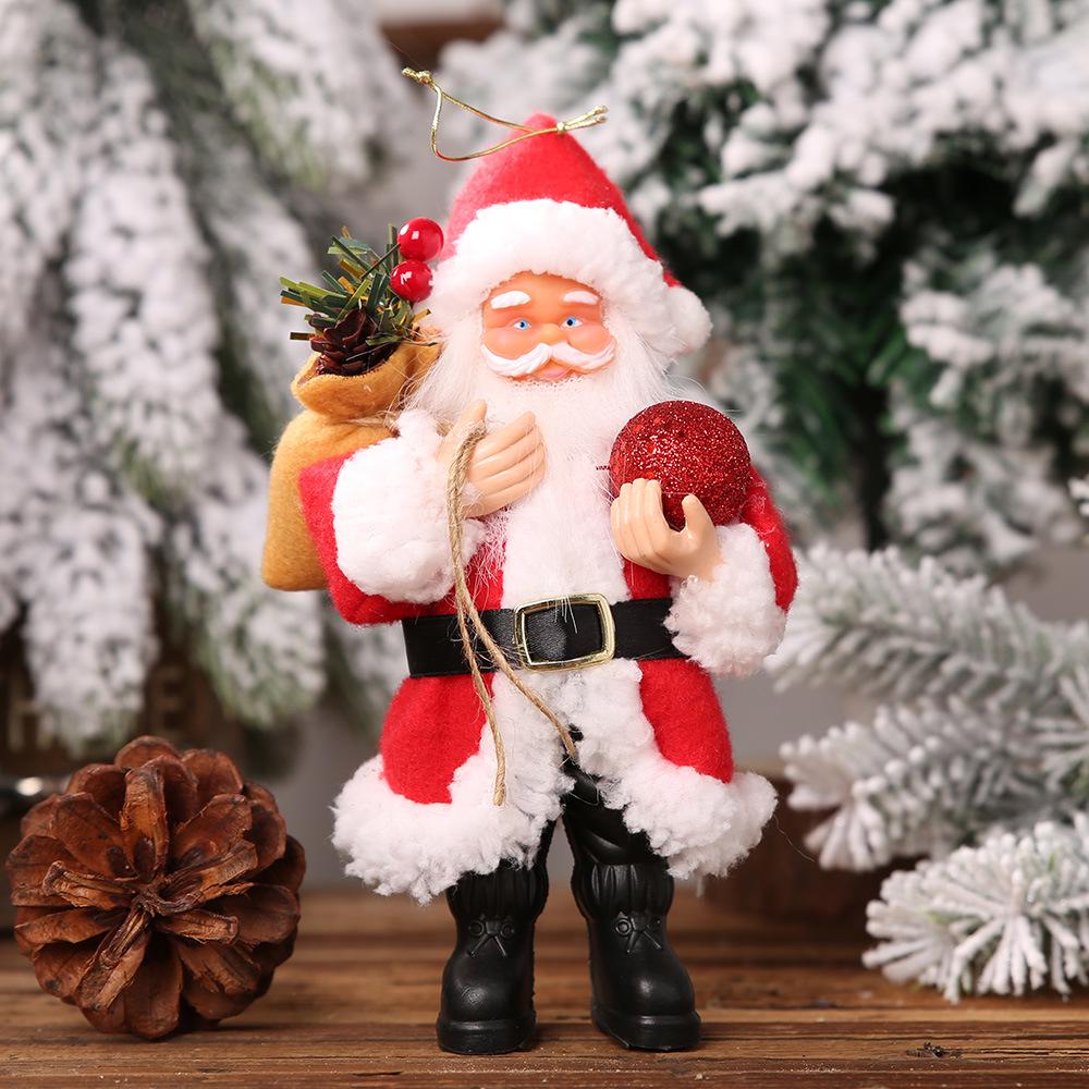 Christmas Decoration Products Resin Santa Claus Ornament Stand up Doll Pendant Model Props Showcase Supermarket Hotel Display