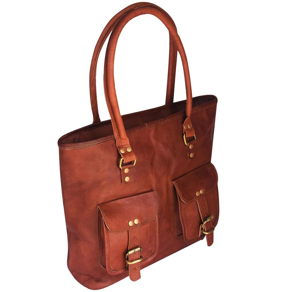 Handgemachte Vintage Messenger Bag aus natürlichem Ziegenleder für Damen, limitierte Auflage