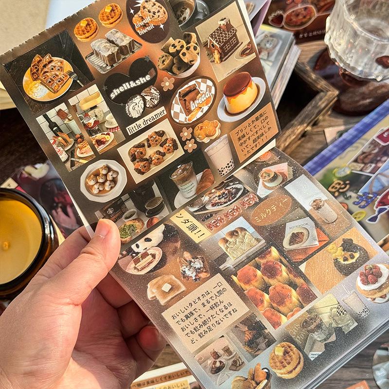 30 Pages Romantic Memory Series Sticker Book Japanese Food Y2K Sticker Journal Handbook Scrapbooking Kawaii Decoration Sticker