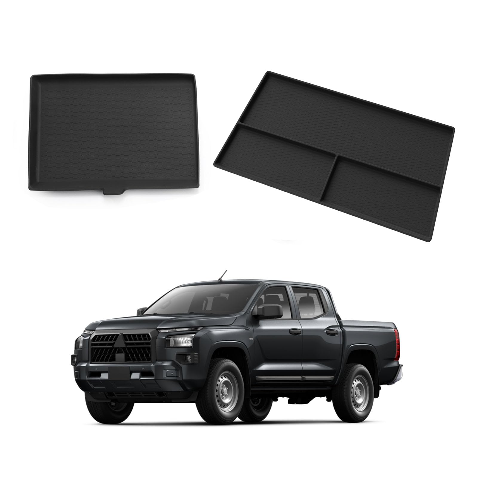 

ZUNDUO Center Console Storage Tray Passenger Tray for Mitsubishi Triton LC2T 2024 Custom Interior TPE Easy No Set of Black + (LC Series) (February -