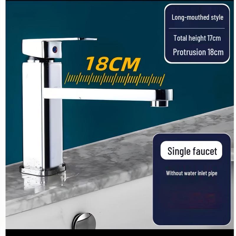 MINXI Single-Handle Square Hot & Cold Countertop Basin Faucet