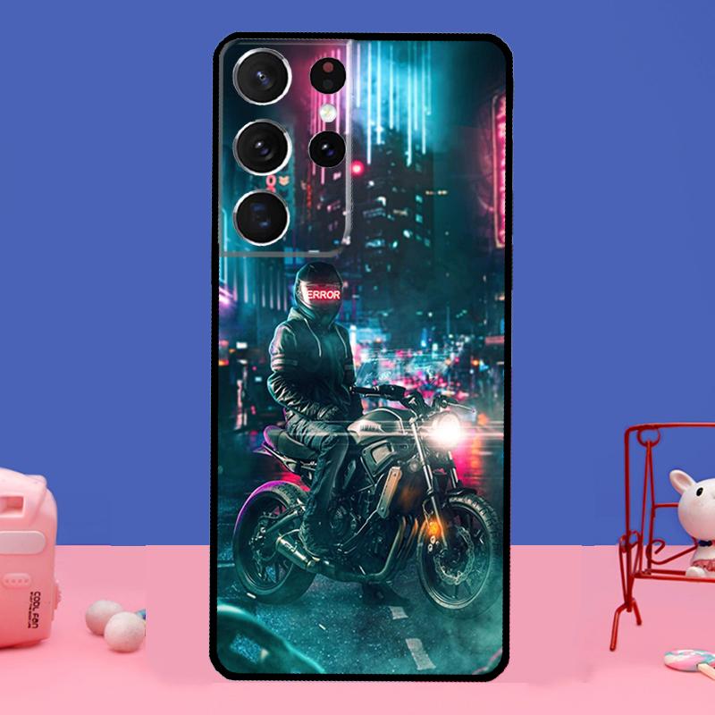 Neon Motorcycle Biker For Samsung Galaxy S20 FE S21 Ultra Note 20 S8 S9 S10 Note 10 Plus S22 Ultra Case Cover