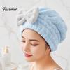 Lightweight Hair Turban for Bath Towel Wrap with Bow, Women Microfiber Turban, Extra Large Anti-Frizz Absorbent Long Thick Curly Super Drying Cap