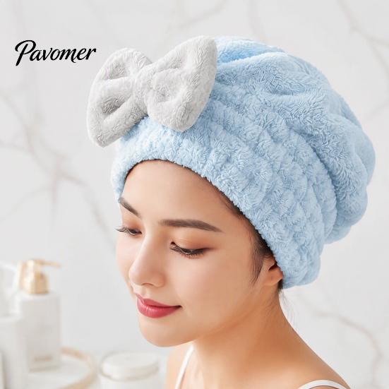 Lightweight Hair Turban for Bath Towel Wrap with Bow, Women Microfiber Turban, Extra Large Anti-Frizz Absorbent Long Thick Curly Super Drying Cap