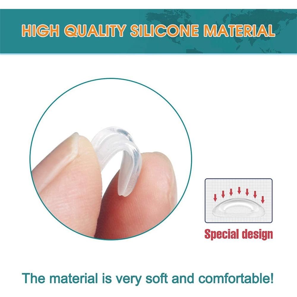 20 pairs of eyeglass nose pads, transparent anti-slip nose pads, adhesive anti-slip soft silicone self-adhesive eyeglass nose pads