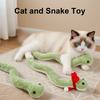 Gatto Peluche Serpente Giocattolo, Mascotte Portafortuna Anno del Serpente, Giocattolo di Peluche Riempito di Erba Gatta, Giocattolo Interattivo da Calciare e Rincorrere per Gattini