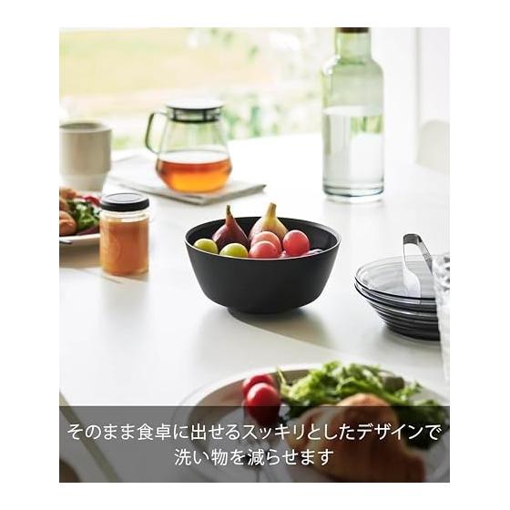 Yamazaki Jitsugyo (Yamazaki) Easy to tilt and mix cooking bowl S Microwave safe Black W15.9 x D15.9 x H7cm Tower Dishwasher safe 1386
