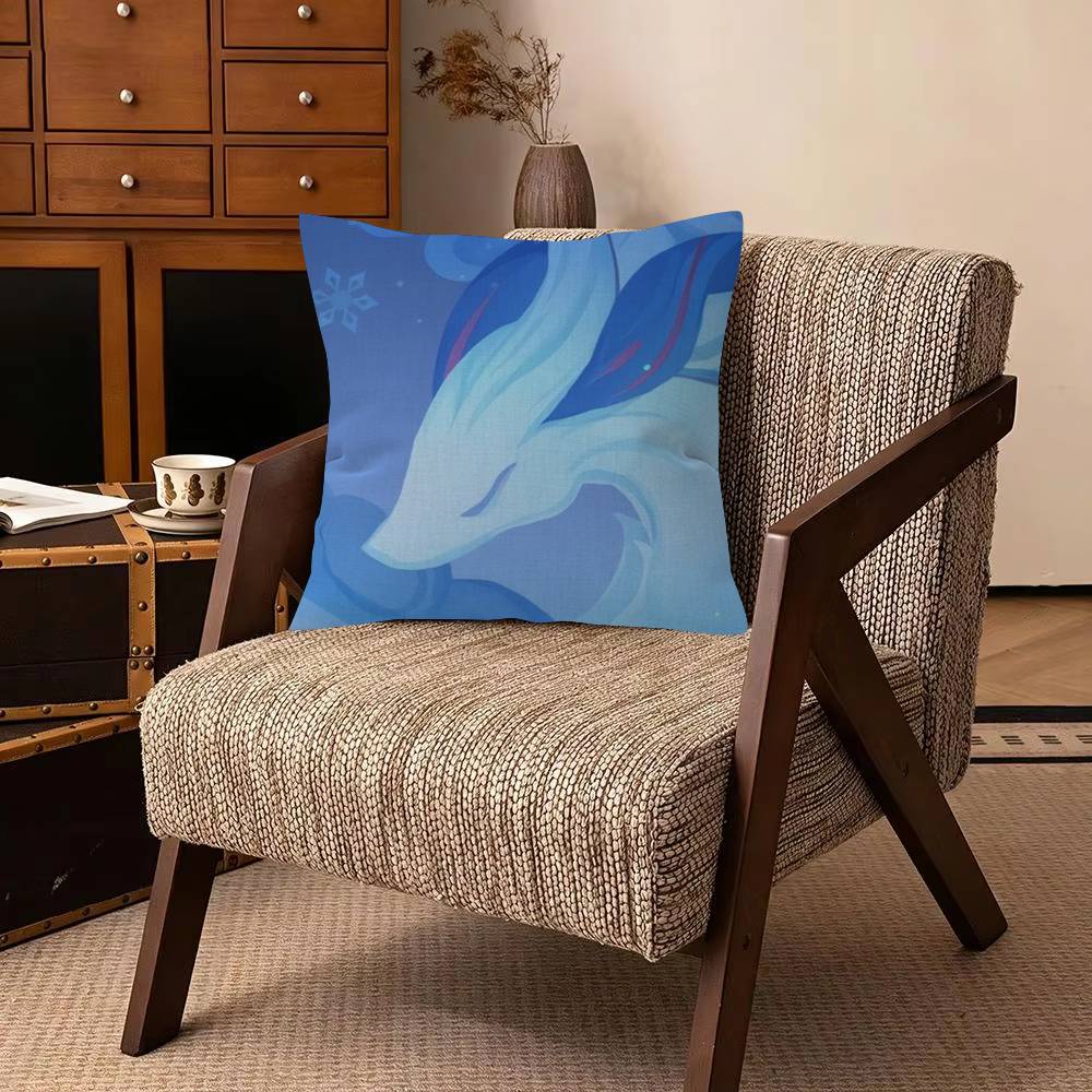 Anime Ganyu Game Decorative Pillowcase Square Pillowcase Home Office Decorative Cushion Cover