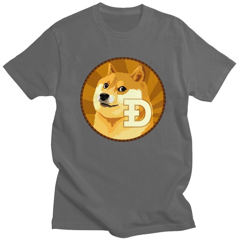Custom Cryptocurrency Dogecoin Tshirts for Men Short Sleeves T Shirt Fashion Bitcoin Geek Tshirts 100 Cotton Tees Gift Idea