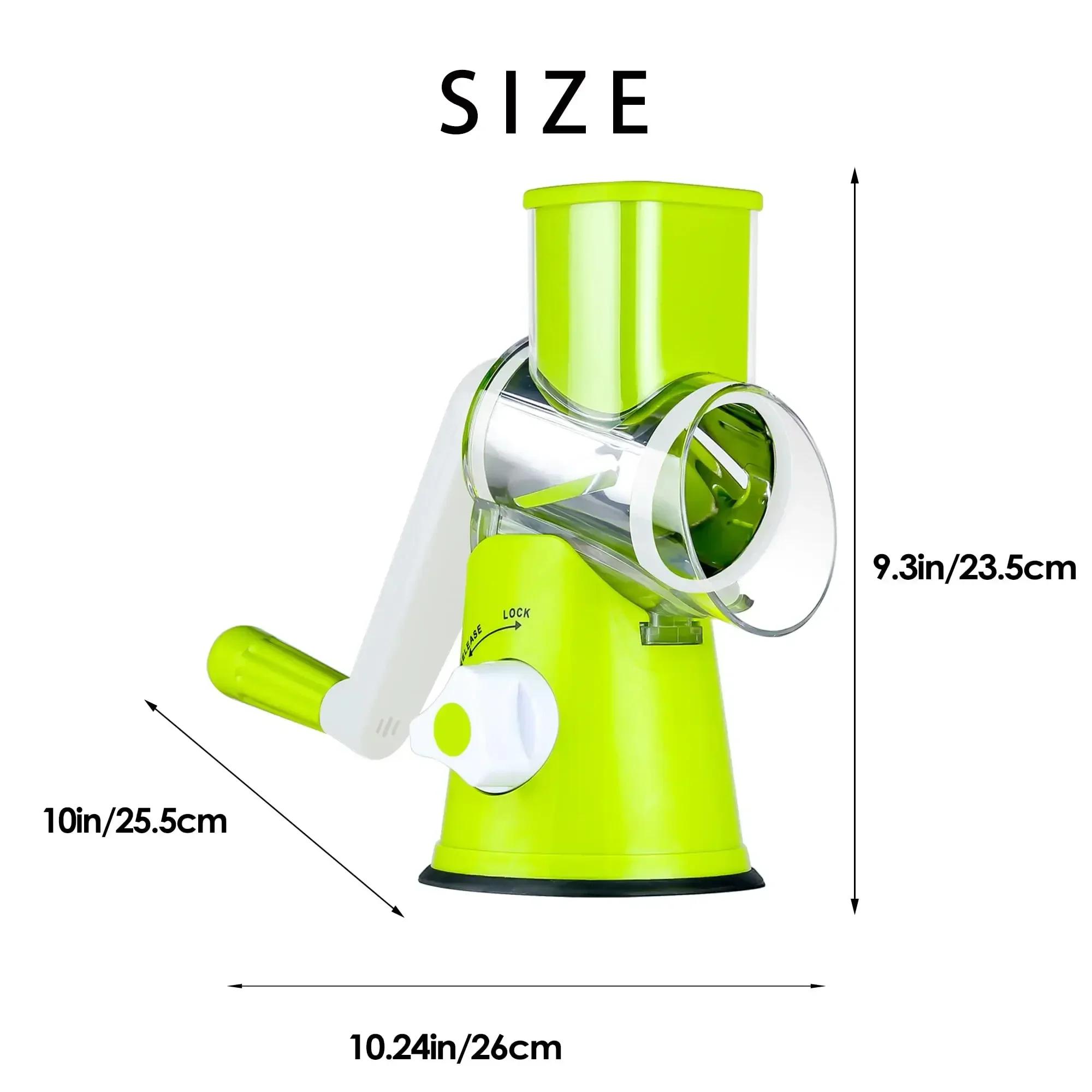 

Многофункциональная овощерезка, шинковка, измельчитель, терки для овощей, шинковки, фруктов, вращающаяся ручка, не повреждающая руки, кухонные гаджеты зелёный