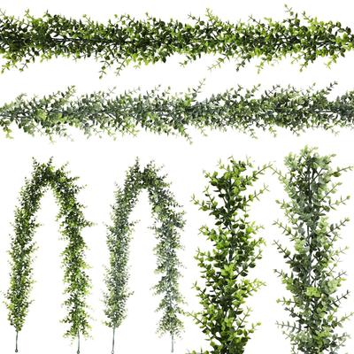 Sztuczne Symulowane Zielone Rośliny 1,8 Metra Liście Eukaliptusa Pnącza Dekoracja Domu Pnącza Ślubne Oplecione Liśćmi Pieniążkowymi