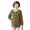 Mamas neue Oberbekleidung für mittlere und ältere Menschen, Strickjacke mit Kapuze, langärmlig, stilvolles Damen-Oberbekleidungsoberteil für Herbst und Winter