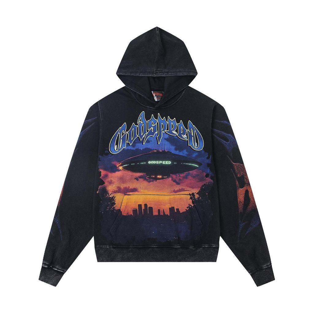 Unisex GOD Skull Rock Band Print Hoodie - Autumn/Winter 2025 Collection