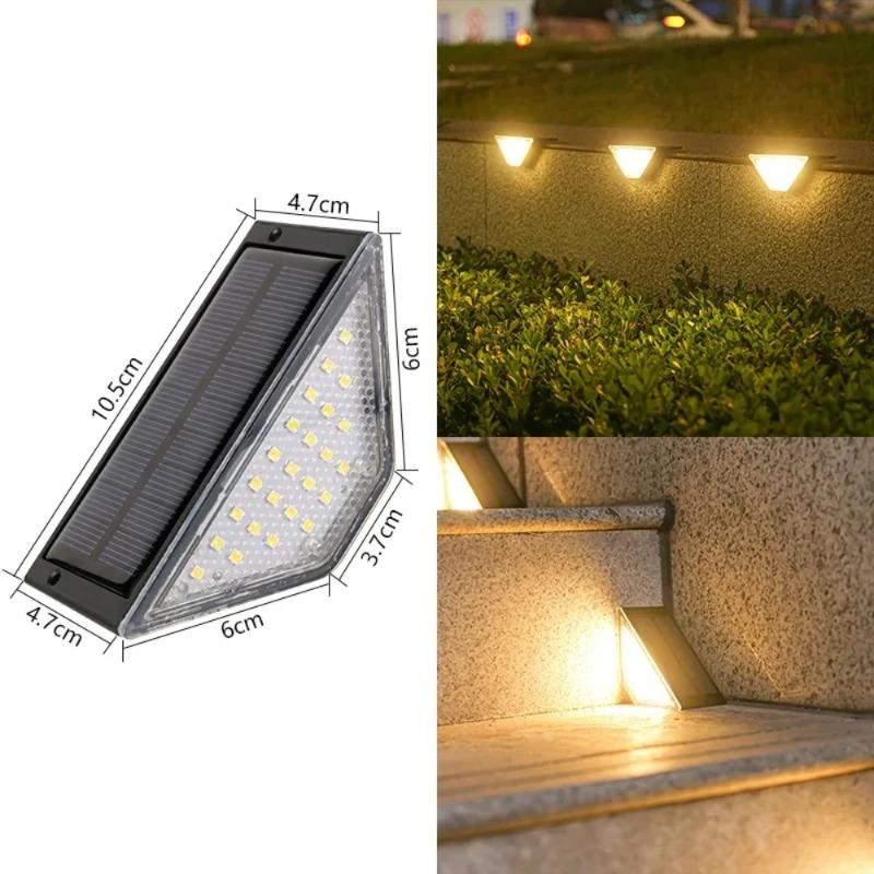 1/2/4pcs LED Solar Stair Light 3000K Waterproof Outdoor Garden Passage Courtyard Terrace Guardrail Step Light Landscape Light