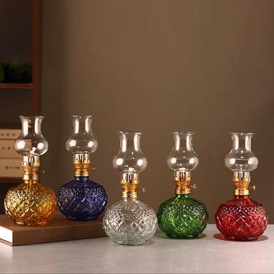 Oil Lamp In Front of Buddha Offering Camping Atmosphere Lighting Fixture