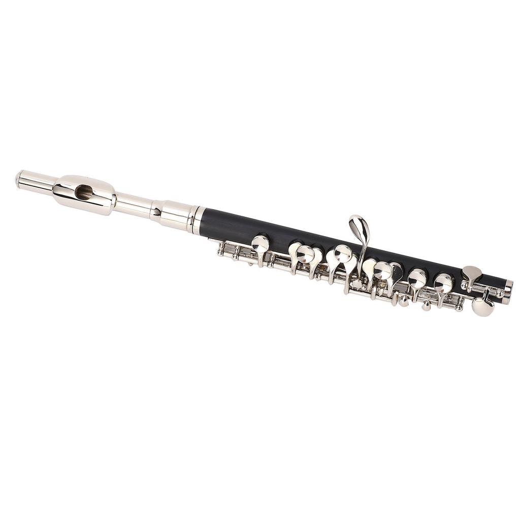 C Piccolo Flute Instrument Key C Student School Band Orchestra for Beginners with Cleaning Kit Carrying Case Tuning Rod