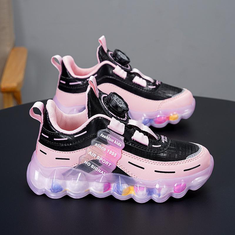 Розовые водонепроницаемые кроссовки из искусственной кожи для девочек — фото 4