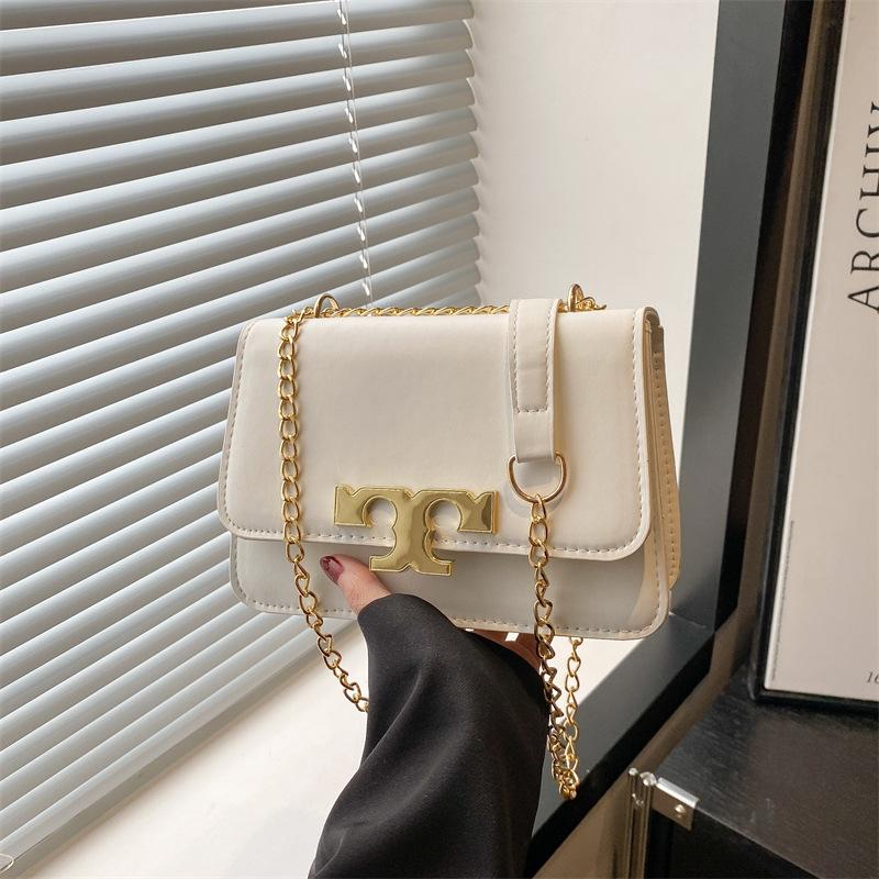 

Женская сумка новая модная маленькая квадратная сумка однотонная высококачественная текстура темпераментная цепочка на плечо сумка-мессенджер белый