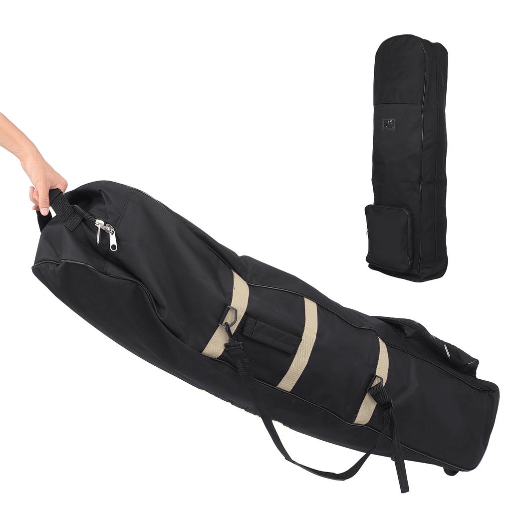 Golf Travel Bag with Wheels Foldable 600D Oxford Golf Aviation Bag Club Case Storage PouchGold