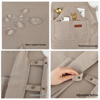 Unisex Waterproof Apron with Custom Logo - Breathable, Oil-proof Design for Coffee Shops and Kitchens