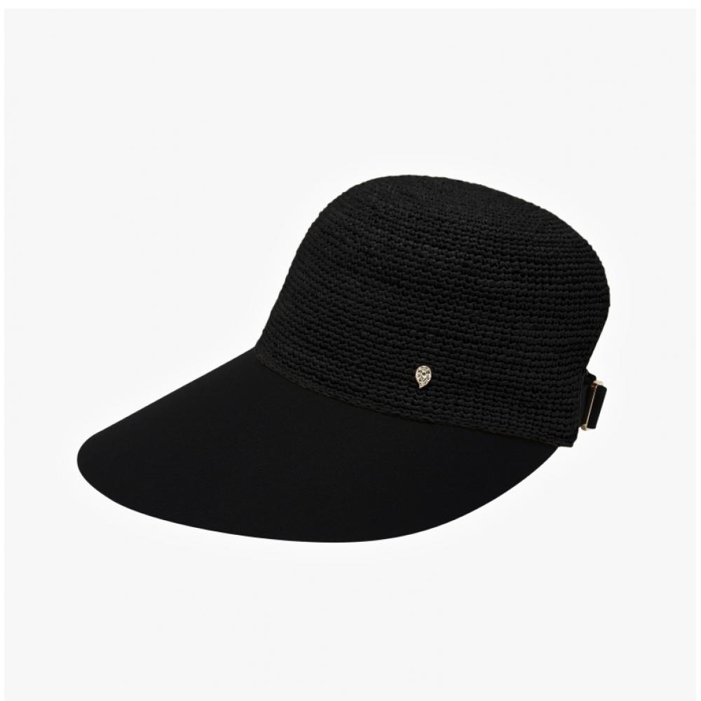 Helen Kaminski Blaze Charcoal Black Visor Sun Cap Hat50530