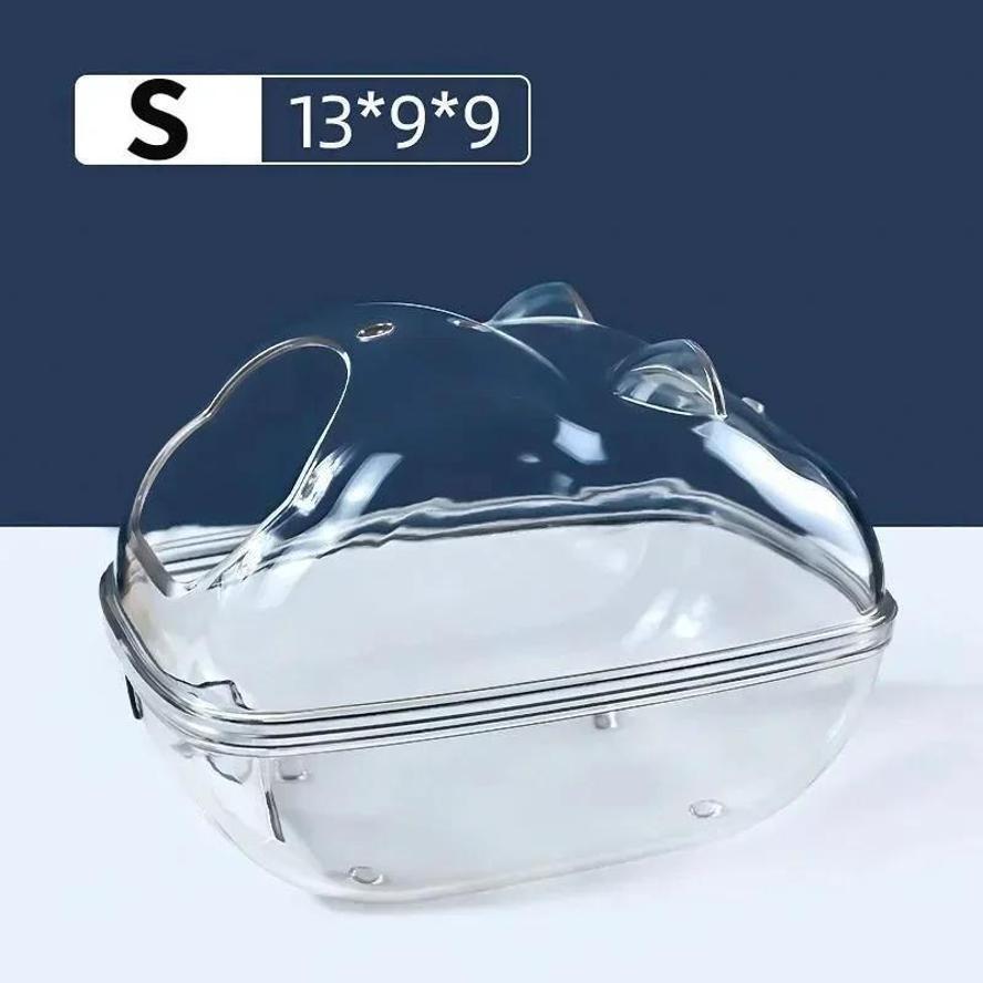 1Pcs Hamster Toilet Cage Box Bathroom Transparent Hamster Sand Bath Mouse Room Guinea Pig Cage Hamster Accessories Small Animals