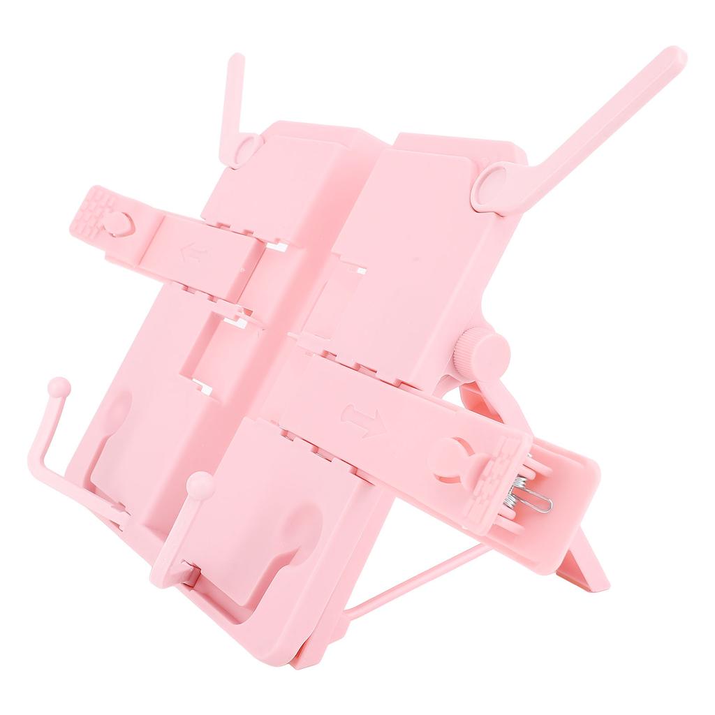 Book Stand for Kids Angle Adjustment Desktop Reading Adjustable Book Clip Stand Book Holder Pink