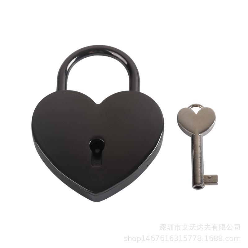 Heart Lock Vintage Metal Padlock Luggage Bag Suitcase Box Lock With Key Wedding Lover Diary Book Handbag Lock Promotion Gifts