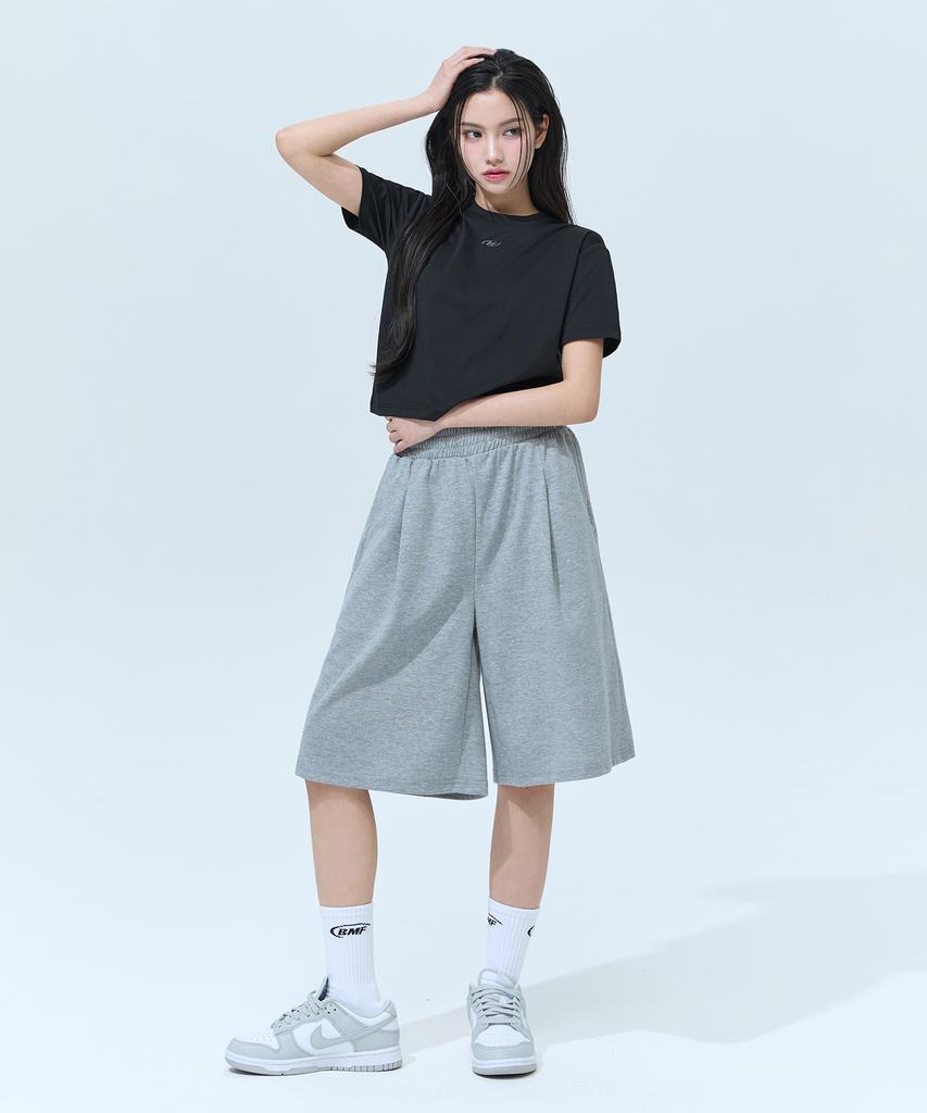 Beullaegmonseuteopis [2Pack] Cotton-Like Wide Bermuda Pants (Gray) / Bm260113